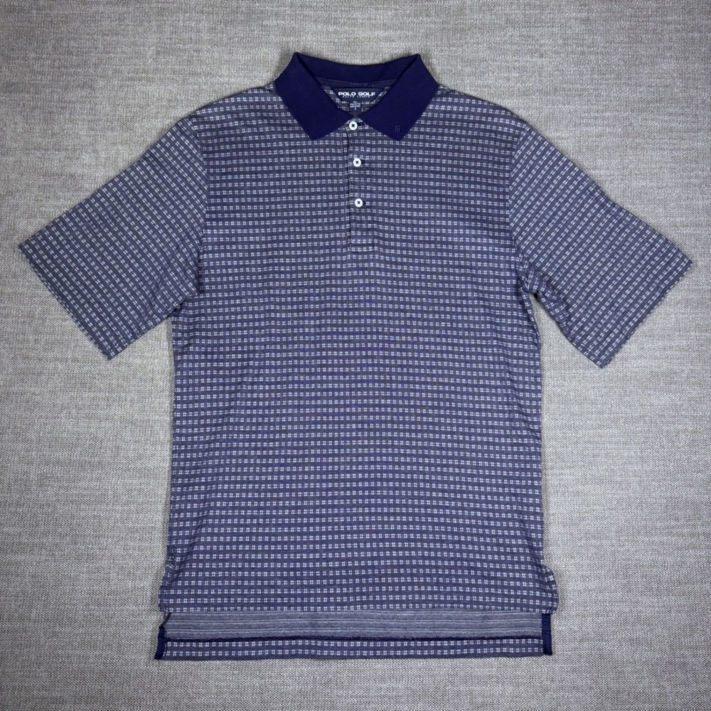 Polo Golf Ralph Lauren Vintage 90s Shirt Mens Small Navy Blue Pima Cotton Luxury